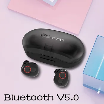

TWS Bluetooth 5.0 Earbuds Wireless Earphones Stereo Handsfree Cordless Sports Headsets with Mic Charging Box for Phones