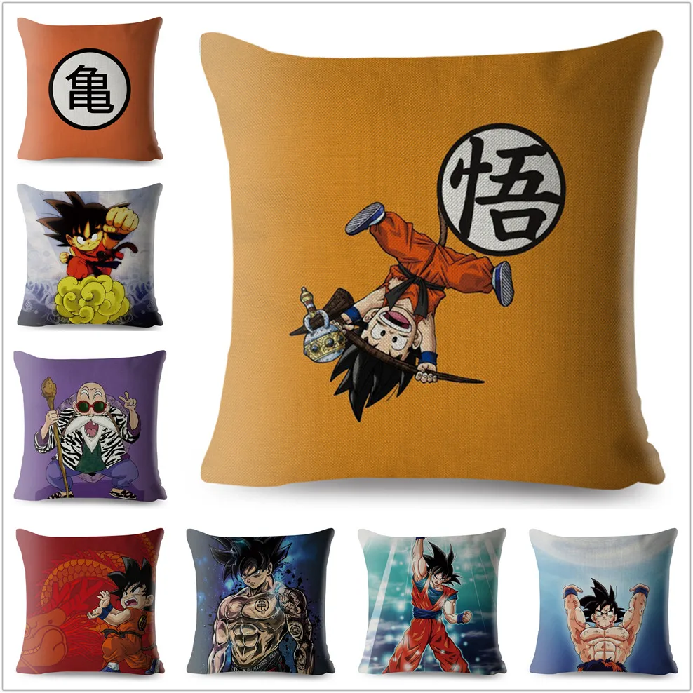 Japan Anime Dragon Ball Linen Pillow Cover 45*45 SON GOKU Cushion