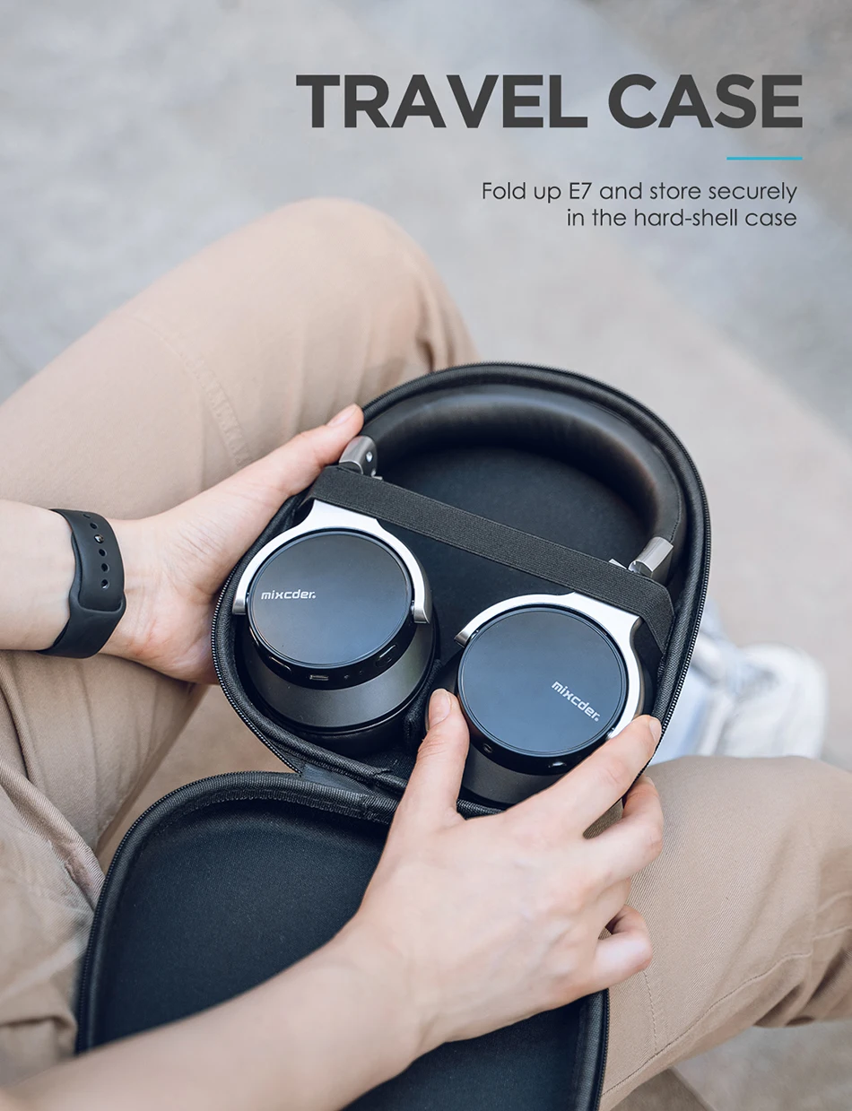 Mixcder E7 активные наушники с шумоподавлением Bluetooth с микрофоном стерео гарнитура глубокий бас беспроводные наушники для телефона