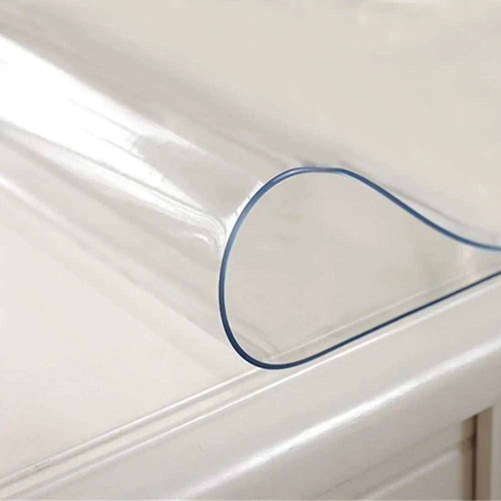 Modern Pvc Transparent Kitchen Table Cover Waterproof Oil Cloth Soft Glass Tablecloth 1.5 Mm Ship By Roll 40