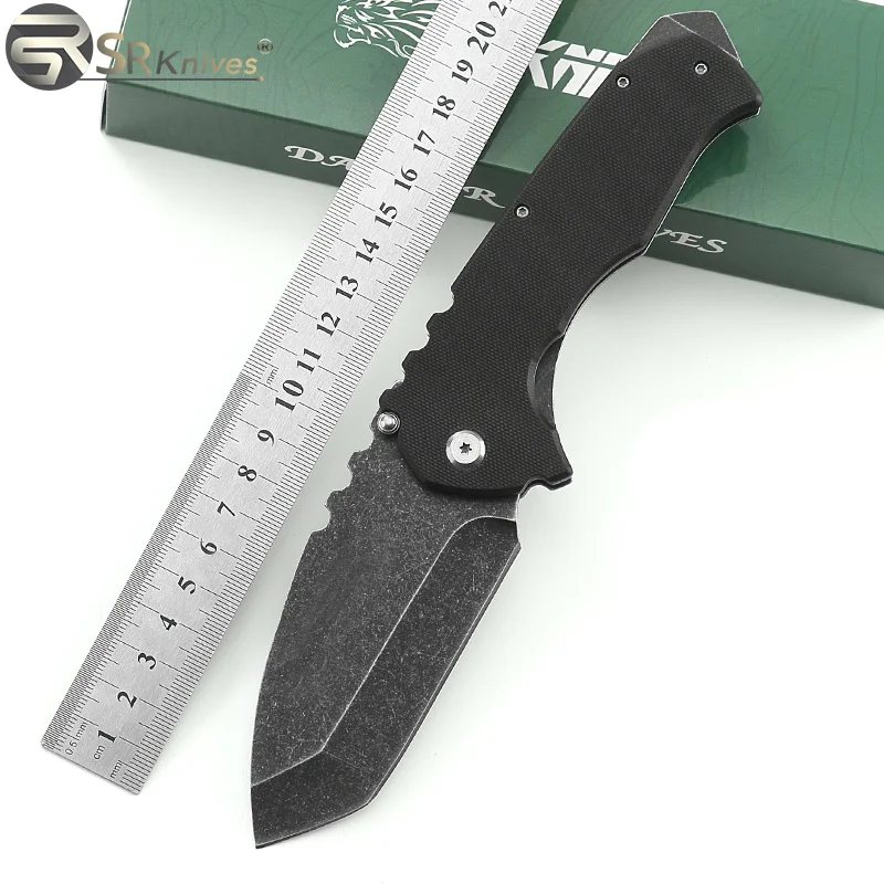 

Camping Survival Outdoor Tactical Knife CS CF Folding Knives G10 Handle Stonewash Blade Knife Hunting Utility Pocket EDC Tool