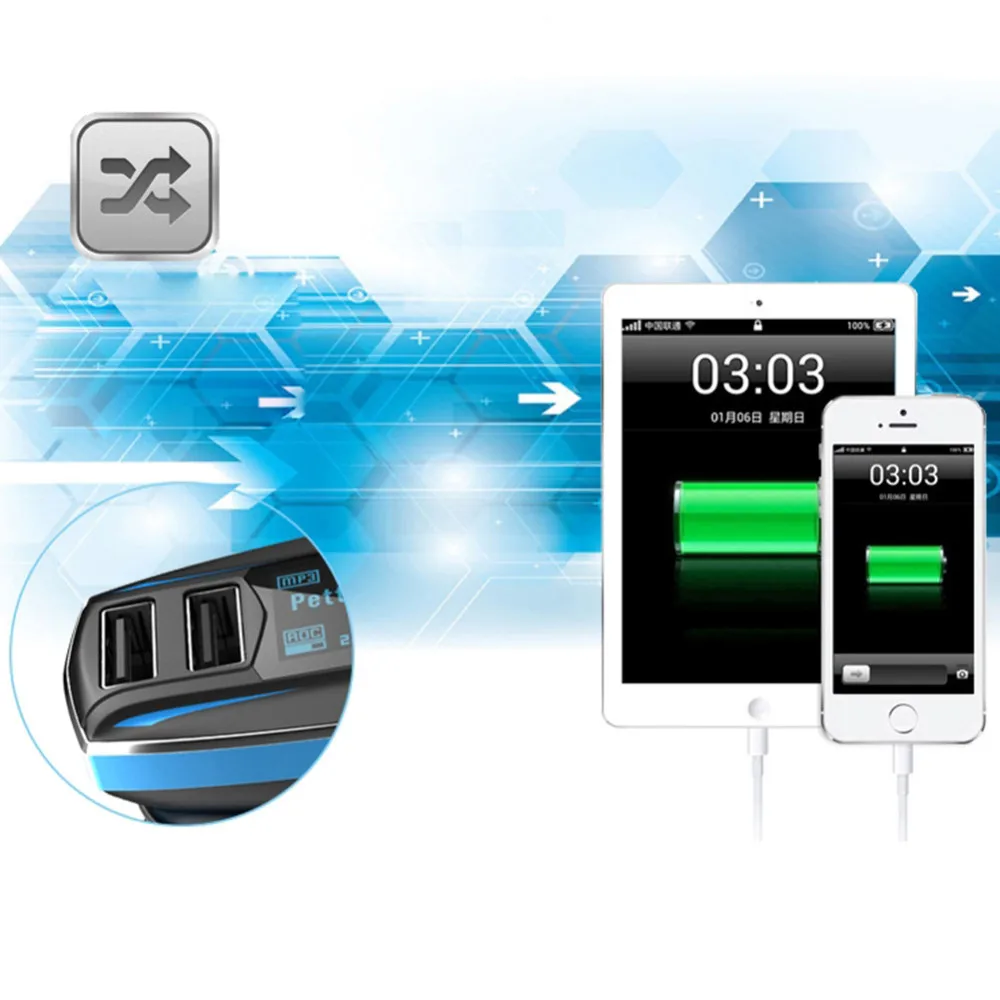 Автомобильный беспроводной Bluetooth набор 1 4 &quotэкран MP3 музыкальный плеер двойной USB