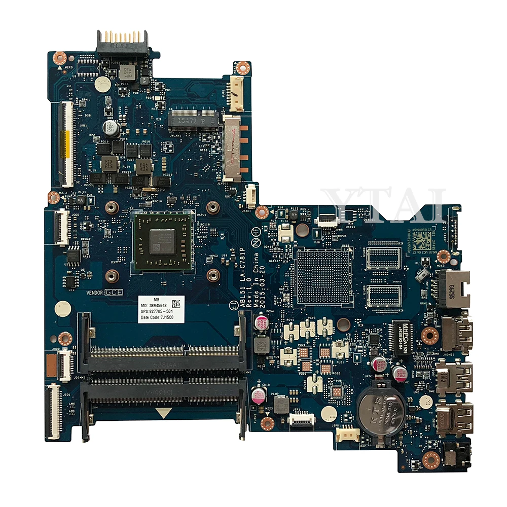 YTAI A6-5200 Процессор для hp 15-AF 15-AF131DX серии Материнская плата ноутбука ABL51 LA-C781P A6-5200 интегрированная видеокарта