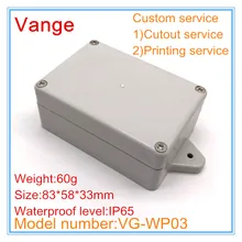 2pcs/lot injected electronic case IP65 ABS plastic material housing box 83*58*33mm normal cover for outdoor product