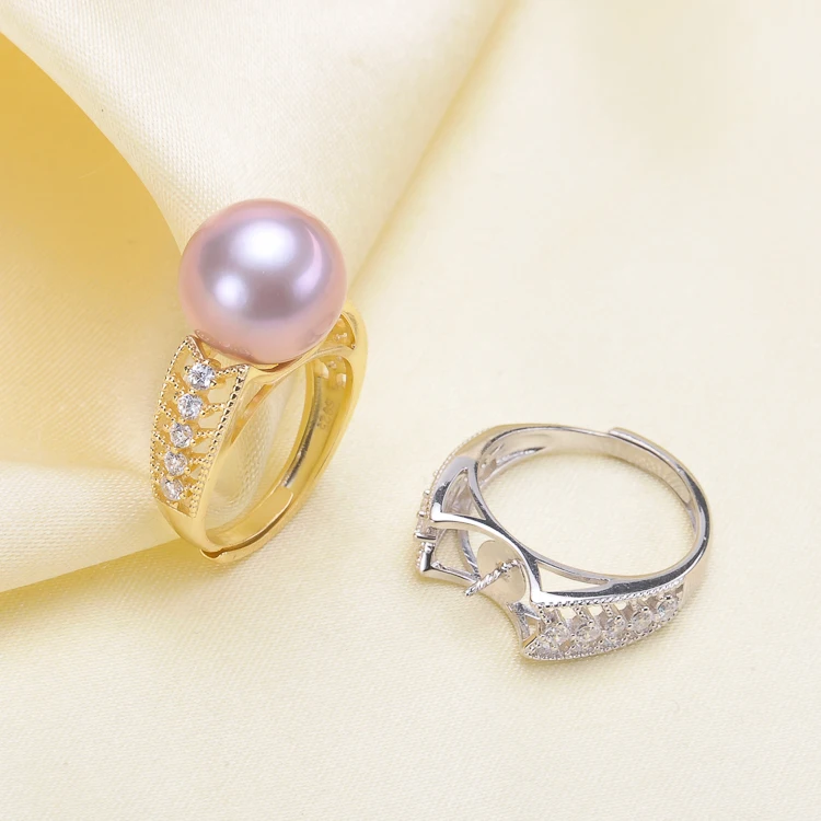 WomenDIYRingsFindingsForPearlPartyS925SterlingSilverPearl