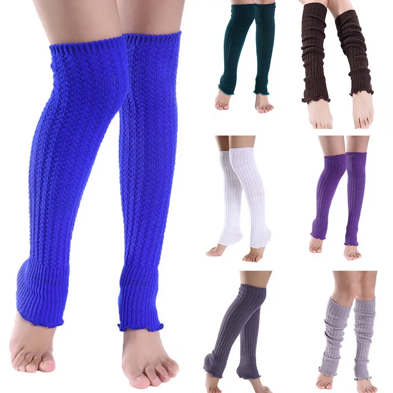 NIBESSER Women's Leg Warmer Knitted Wool Ruffled Fashion Warm Knee Pads