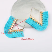 Bohemia Tassel Hoop Earrings Women Vintage Golden Statement Triangle Charm Earrings Harajuke Lace Geometric Earrings New Style 2018 summer new india golden jhumki earrings bohemia blue tassel earrings hippy charm fake beach travel jewelry