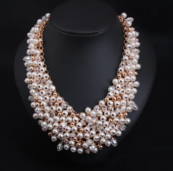 

Fine wide women Korean pearl necklace handmade by Europe and America multi-layer fashion sweater chain female style shell pearl