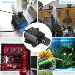 USB DC5V 2,4 W бесшумный мини-Бесщеточный Водяной насос Водонепроницаемый подводный фонтан аквариумный циркулирующий 250L/H лифт 200 см