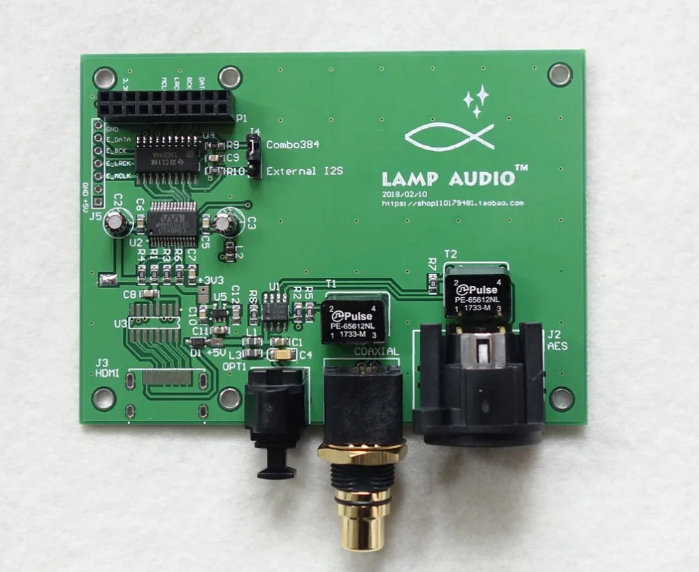 XMOSAmanero итальянский цифровой интерфейс USB к ies/IIS коаксиальный волоконный SPDIF AES Выходная плата
