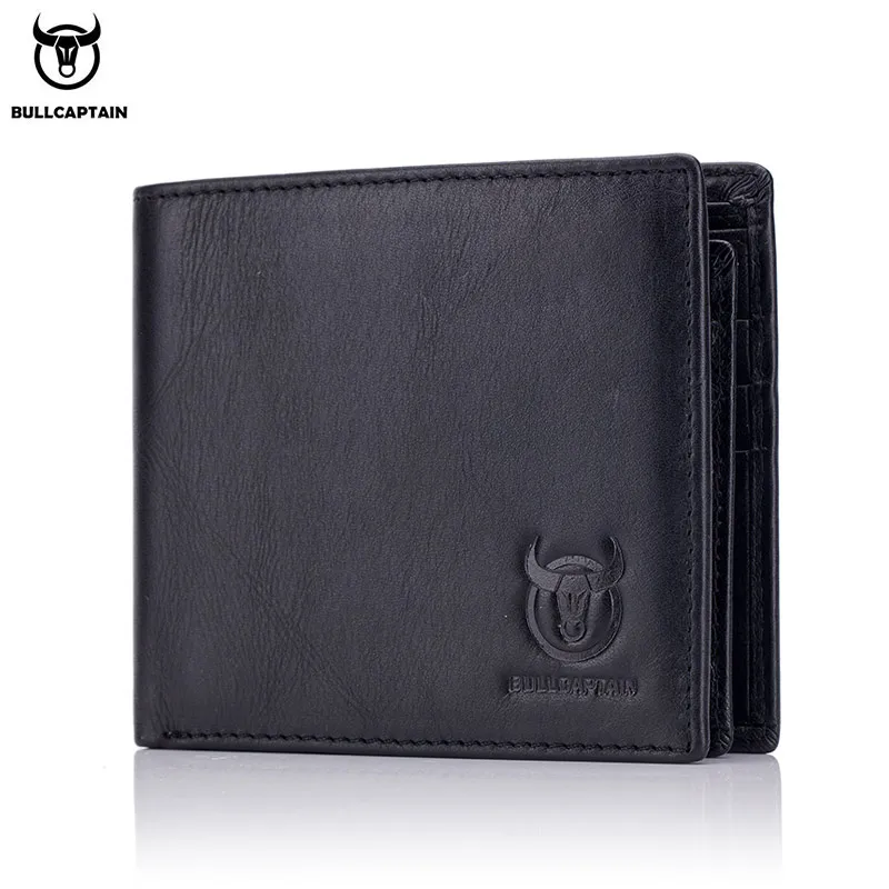 BULLCAPTAIN Genuine Cow Leather Men Wallet Fashion Coin Pocket Brand Trifold Men Purse High Quality Male Card Photo Holder BULLCAPTAIN Genuine Cow Leather Men Wallet Fashion Coin Pocket Brand Trifold Men Purse High Quality Male Card Photo Holder