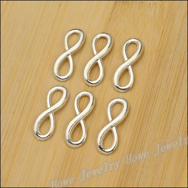 

150pcs Charm Infinity Symbol Connectors Pendant bright silver Zinc Alloy Fits Bracelet DIY Metal Jewelry Findings JC598