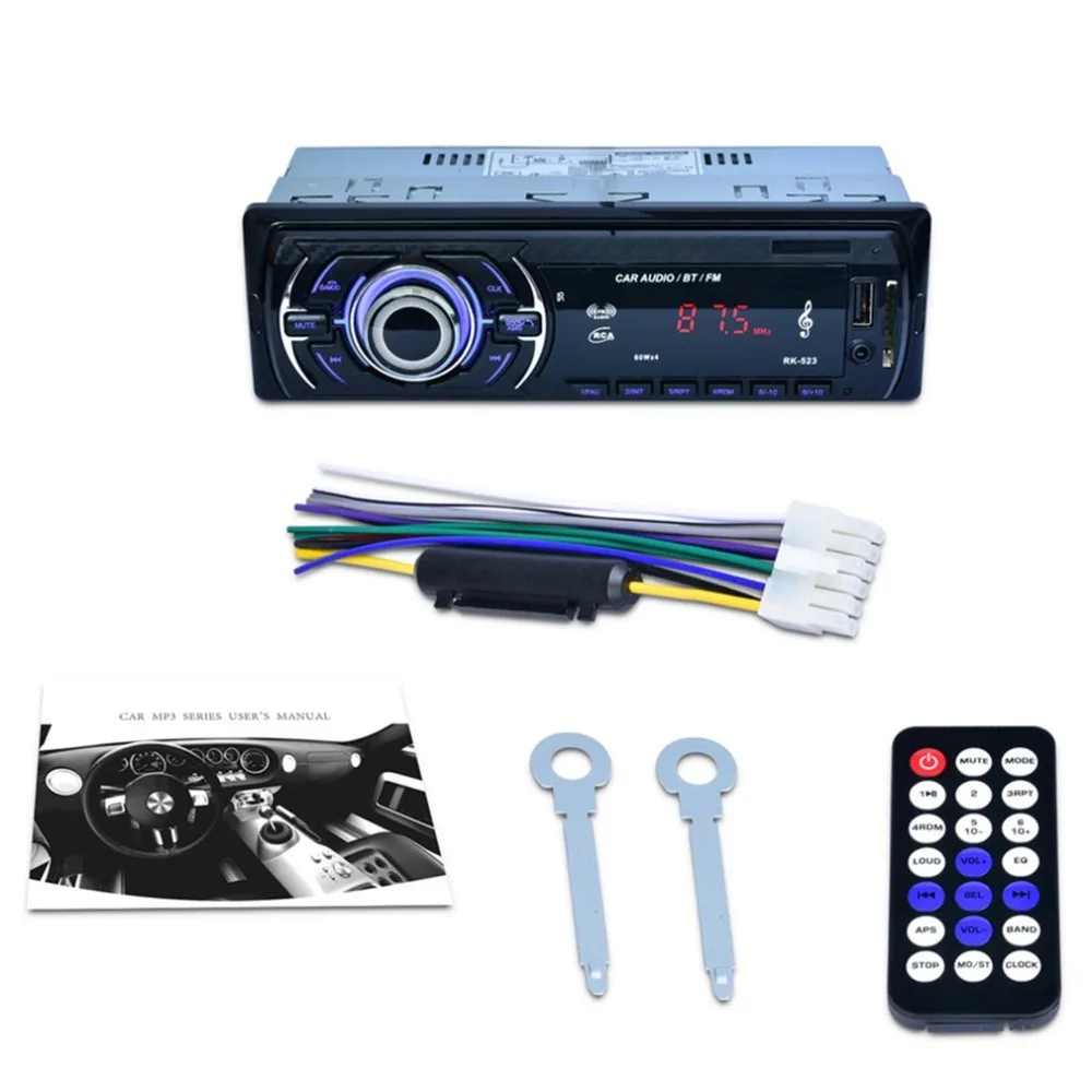 Car MP3 Player with Bluetooth Stereo Audio Speaker Card Reader Support