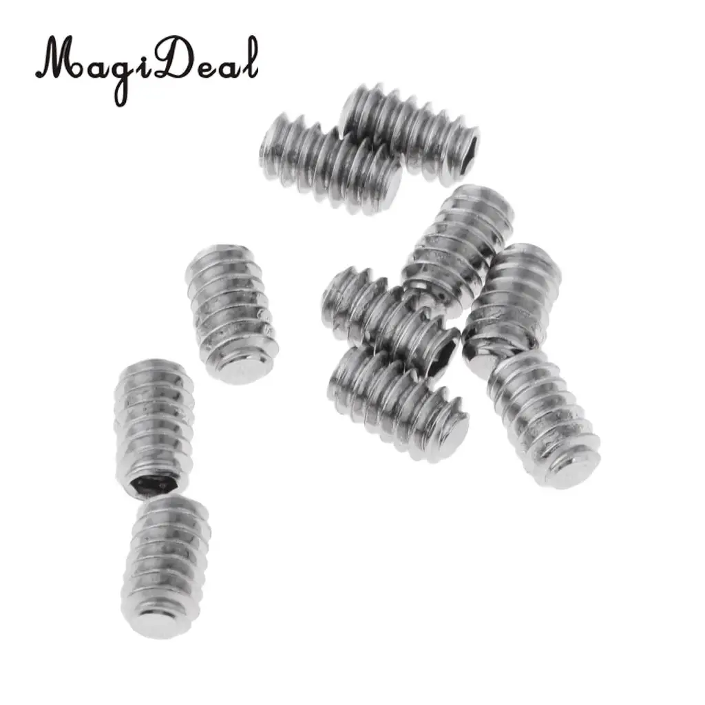 MagiDeal 10Pcs High Quality Stainless Steel Grub Screws for Surfboard Wakeboard Longboard Surfing Water Sports Accessory Silver
