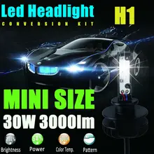 New 2x H1 12V 24V 30W 3000Lm Led Headlight Bulb Headlamp Kit 6000K White High Power Light Lamp to Replace Xenon Hid Halogen Fog
