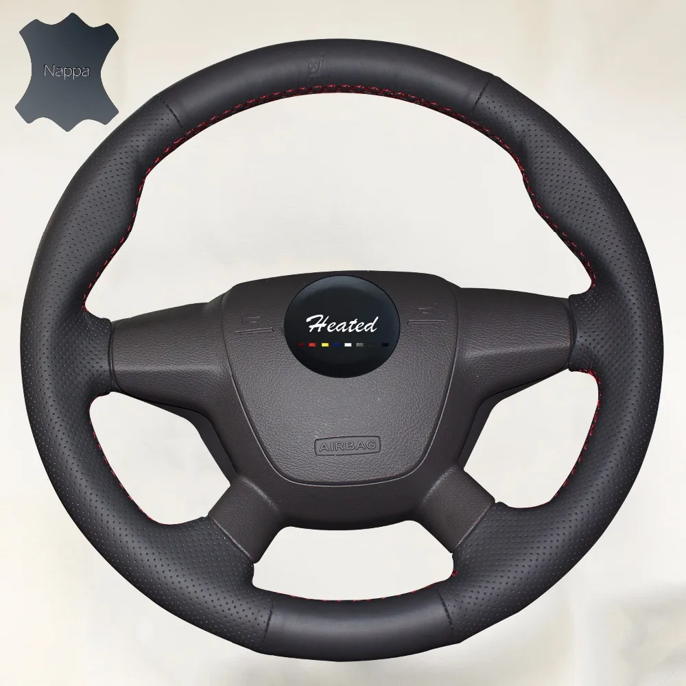 DIY Genuine leather steering wheel cover for Ford Focus 3 2012 2014