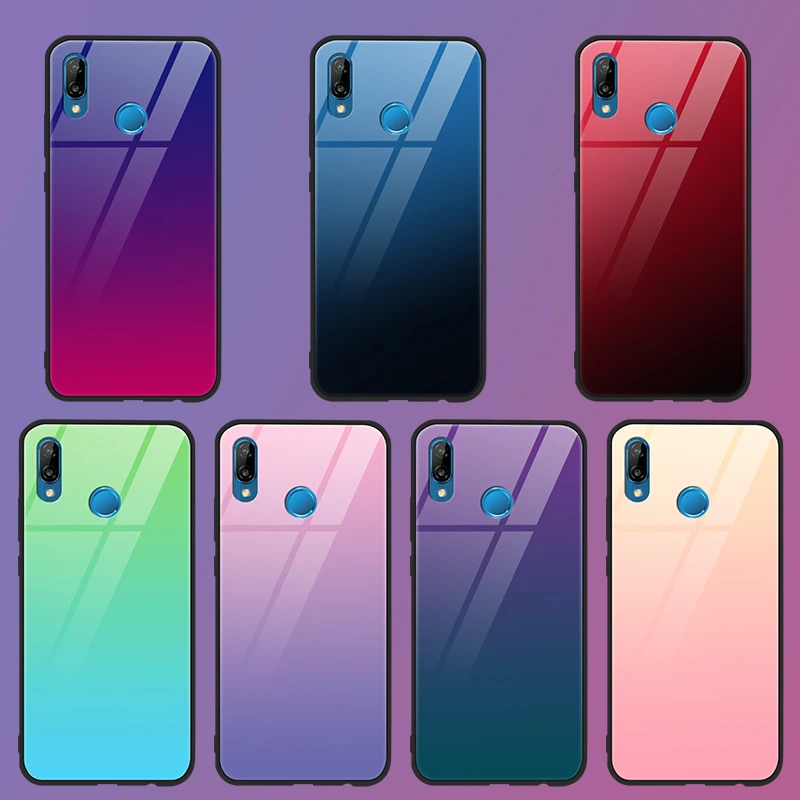 

Tempered Glass Case For Huawei P30 P20 Mate 20 10 P Smart Lite Pro Honor 8X 10 9 P9 P10 Plus nova 3 3i 4 Y9 2019 Coque Colorful