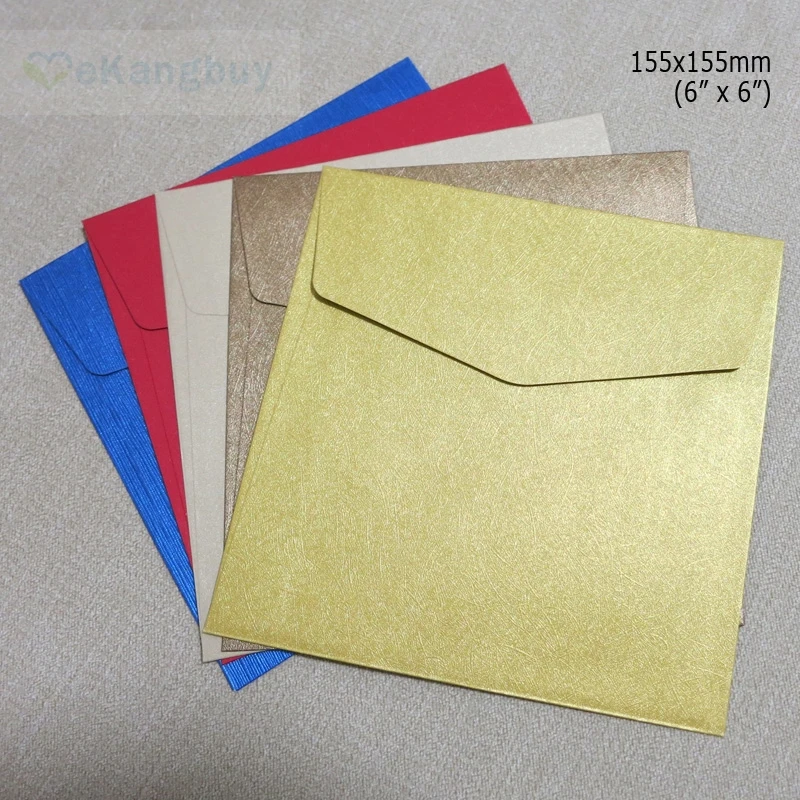 50 шт 155x155 мм (6 &quotx 6&quot) рельефный цветной конверт для приглашения на свадьбу