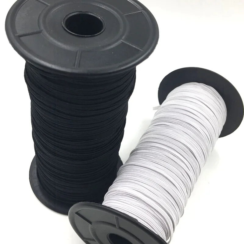 10 Yards 1/8"(3mm)White Stretch bing DIY Elastic Ribbon Band For