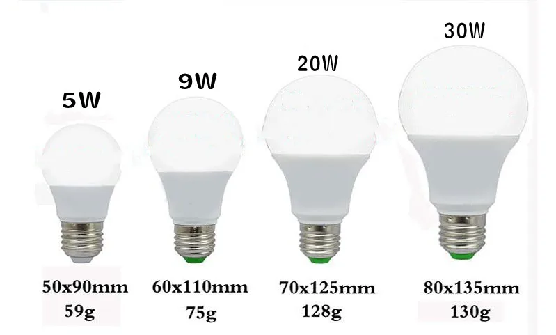 Светодиодный RGB светодиодные лампы 5 Вт 9 Вт, 20 Вт, 30 Вт, красочные E27 B22 E14 пластиковая алюминиевая лампа RGB лампа 85-265 V
