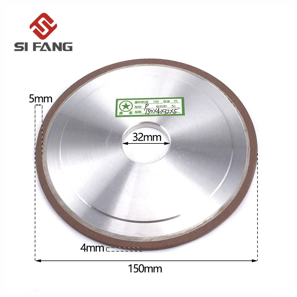 150 мм Алмазное шлифовальное колесо плоского типа для карбидного фреза шлифовальные диски - Наружный диаметр: 150x4x32x5