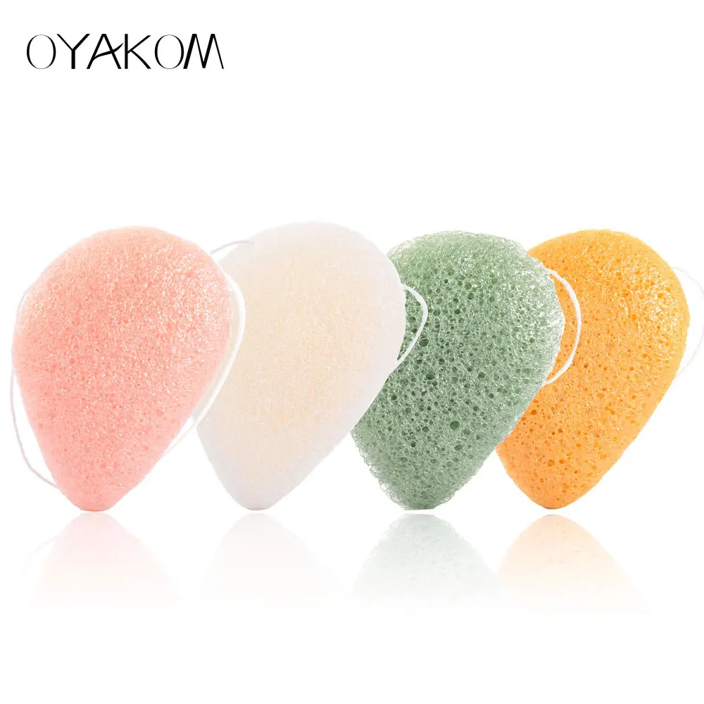 

OYAKOM 1pcs Cosmetic Puff Natural Konjac Sponge Face Wash Flutter Cleaning Sponge Water Drop Shaped Puff Facial Cleanser Tools