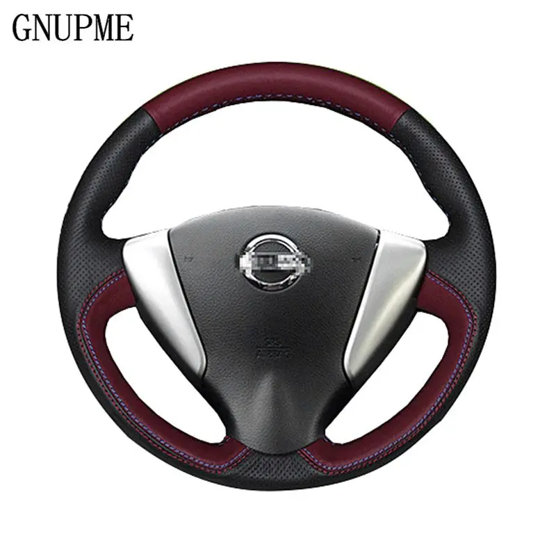 Gnupme Diy Customized Name Handstitched Black Genuine Leather Car