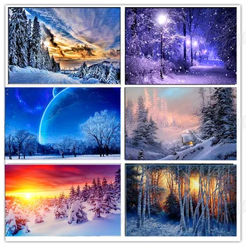 

Diamond Painting full round landscape DIY Diamond Embroidery winter scenery Diamond painting full square landscape Mosaic drill