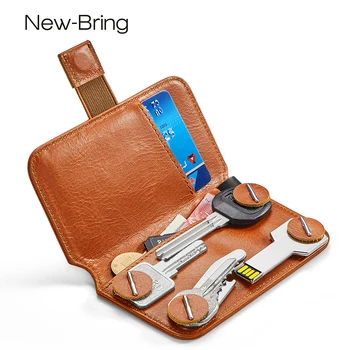 

New Bring Key Holder Leather Wallet Key Bag Change Bank Card Access Card Collection Place Housekeeper