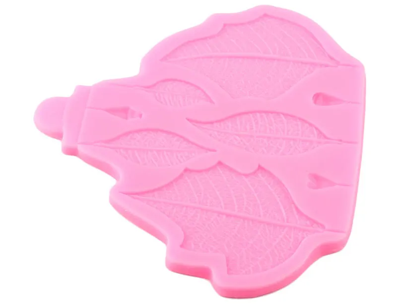 Poinsettia Flower Petal Silicone Mold 3D Leaves Cake Border Fondant Molds Cake Decorating Tools Chocolate Candy Fimo Clay Moulds