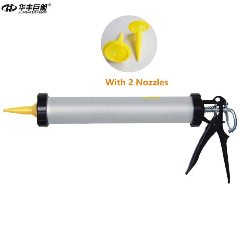 Preise HUAFENG GROßEN PFEIL Aluminium Gehäuse Kartuschenpistole Glas Klebepistole klebepistole Silikon Pistole mit 2 STÜCK Einbaustutzen
