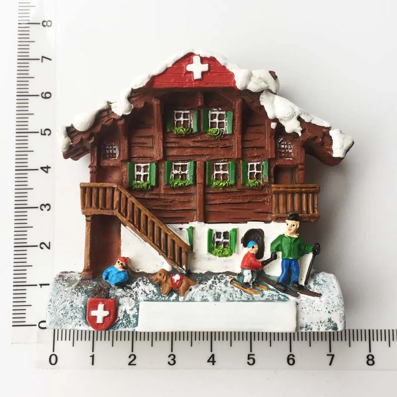 Handmade Painted Switzerland Bell Cow Cuckoo Clock 3D Fridge Magnets Tourism Souvenirs Refrigerator Magnetic Stickers Gift