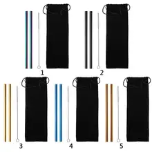 2 шт. многоразовые винт из нержавеющей стали с резьбой из металла соломинки с чистого набор кистей дома Барные аксессуары