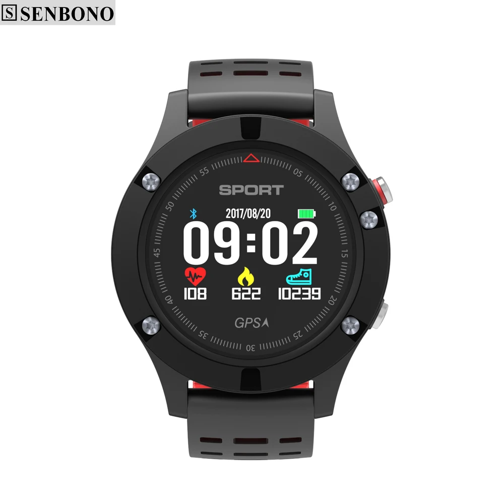 Senbono Новый F5 GPS smart Сердечного ритма Мониторы высота метр термометр шагомер