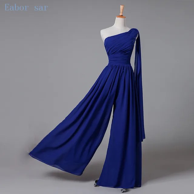 One Shoulder Navy Blue  Bridesmaid  Dresses  Long Wedding  