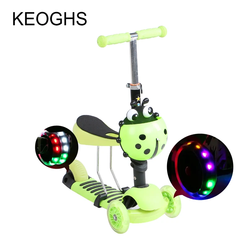 Children Kick Scooter Baby 3in1 Pu 3wheels Glow Outdoor Sport