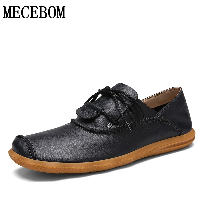 

Men's genuine leather casual shoes quality breathable lace-up men loafers flat footwear zapatos size 38-44 9958M