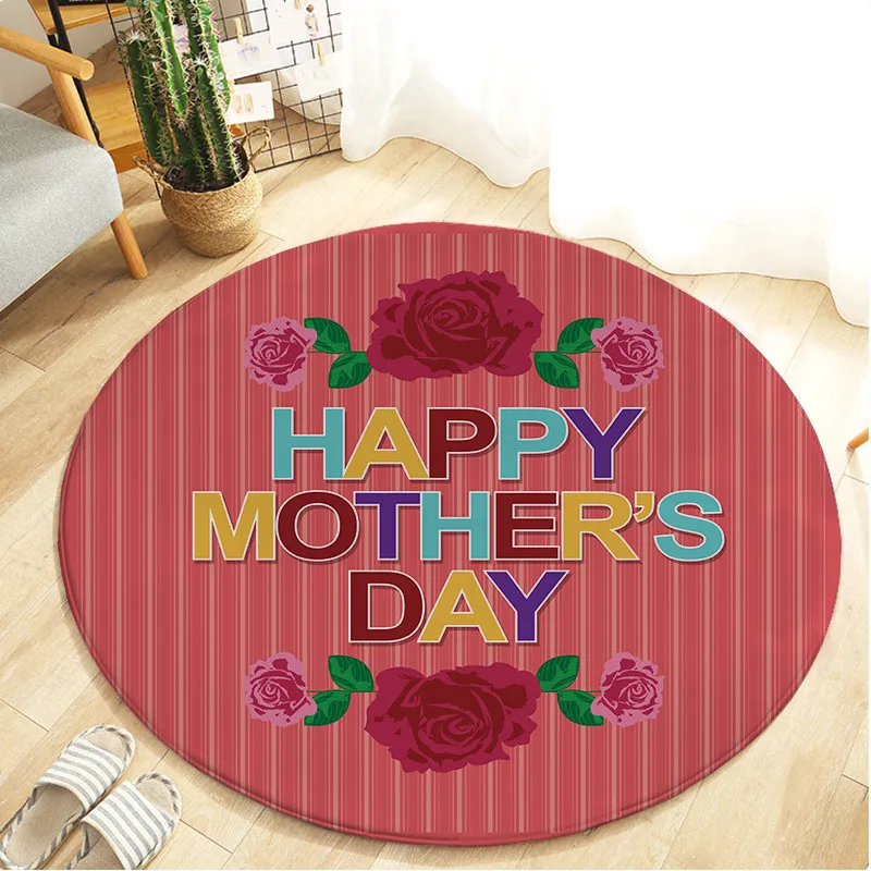 Высокое качество печатных Happy Mothers' день шаблон мохнатый коврик для ванной фланель причина поглощения воды для ванной 120 см