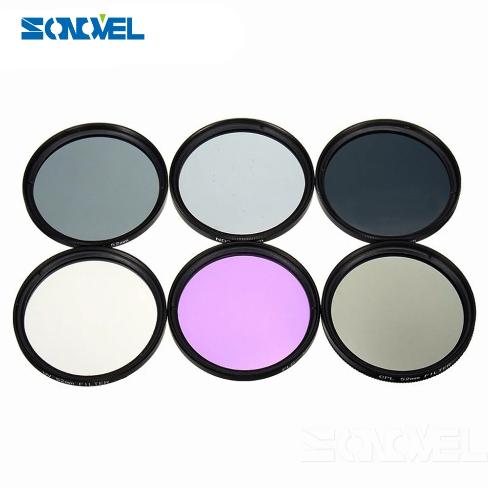 Skup 49 52 55 58 62 67 72 77 82 mm UV CPL FLD ND2 ND4 ND8 neutralna gęstość zestaw filtrów + osłona obiektywu + do czyszczenia zestaw do aparatów canon Sony Nikon