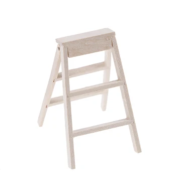 

1:12 Dollhouse Miniature Fairy Garden Decor Dollhouse Miniature Wood Step Ladder Furniture Tools