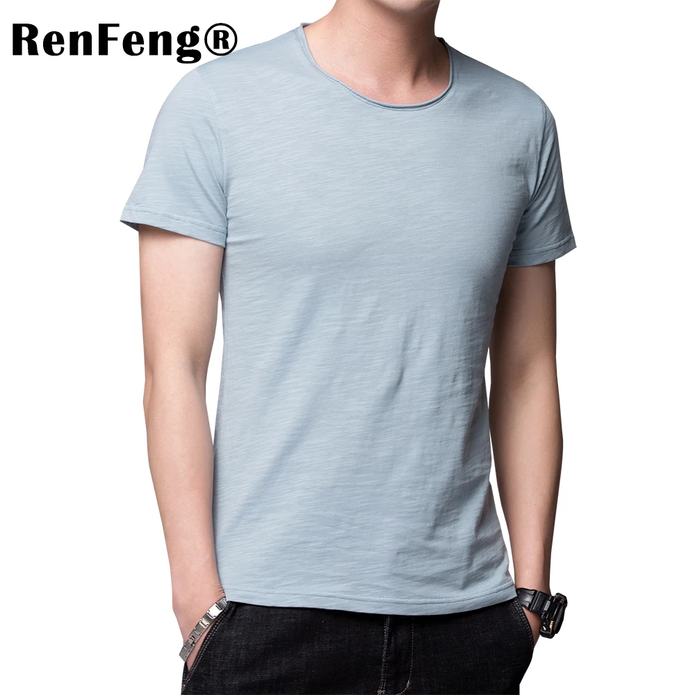 2018 Brand Clothing 4 colors Curled V neck Men's T Shirt Men Fashion Tshirts Fitness Casual For Male T-shirt M-3XL Free Shipping (5)