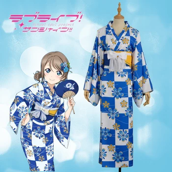 

LoveLive!SunShine!! Aqours Watanabe You Yutaka Flower Dress Outfit Cosplay Costume Custom Women Dress Skirt Halloween Clothing
