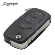 jingyuqin Flip Remote Key Shell fit for Audi A2 A3 A4 A6 A8 TT Uncut Fob Case Cover 3 Button No Logo