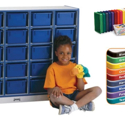 RAINBOW ACCENTS 0426JCWW114 25 TRAY MOBILE CUBBIE With trays - ORANGE (1)