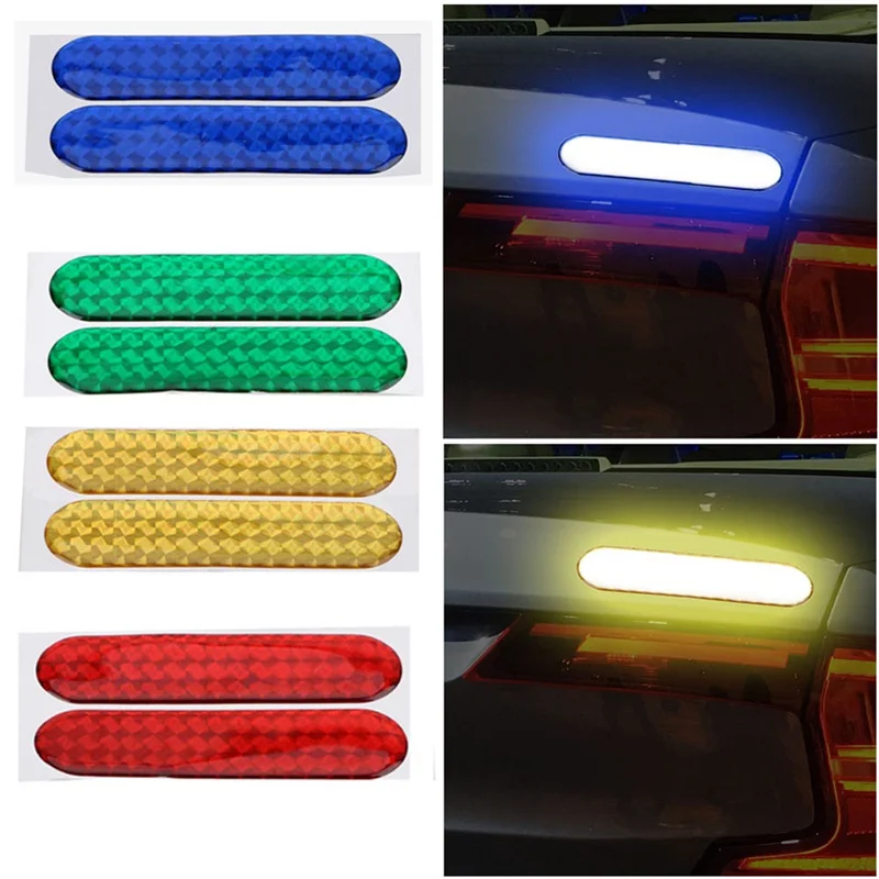 

2Pcs/Lot Car Door Sticker Decal Warning Tape Car Reflective Reflective Strips Car-styling Safety Mark
