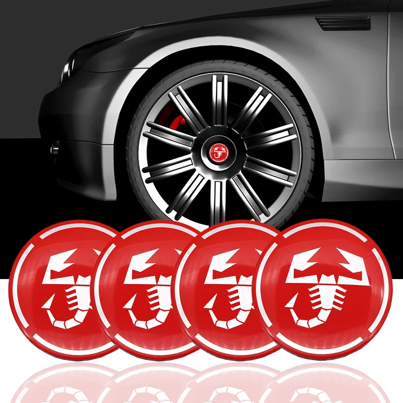 

4PCS 56MM Aluminum Scorpion Car Wheel Rim Cap Badge Emblem Decal Sticker for Fiat 500 Punto Bravo Stilo Panda Abarth 500 Sticker