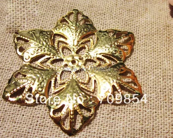 

free shipping!!! 100pcs/lot gold tone 48mm filigree wrap connector jewelry findings