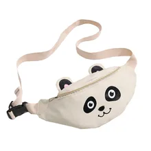 Мультяшная поясная сумка для денег Женская милая панда Холщовая Сумка через плечо телефонные сумки дорожный кошелек Bolsos