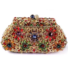 Новинка филигранная яркая Высококачественная Роскошная Бриллиантовая вечерняя сумочка-клатч со стразами Женская сумочка мини кошелек 2 цвета