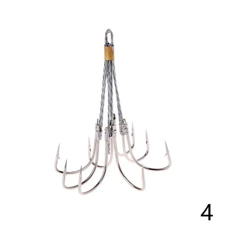 1 Pc Four Five Six Eight Claws Fishing Hooks Fishhooks Anchor High Carbon Steel Silver Hook Barbed Fishing Hook SCZ2423 - Цвет: 8 Claws